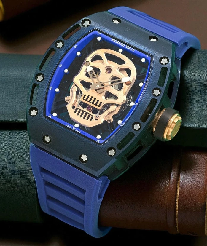 Richard Mille Skull Dial Blue Watch Pakistan 1765831964 C4261ad3