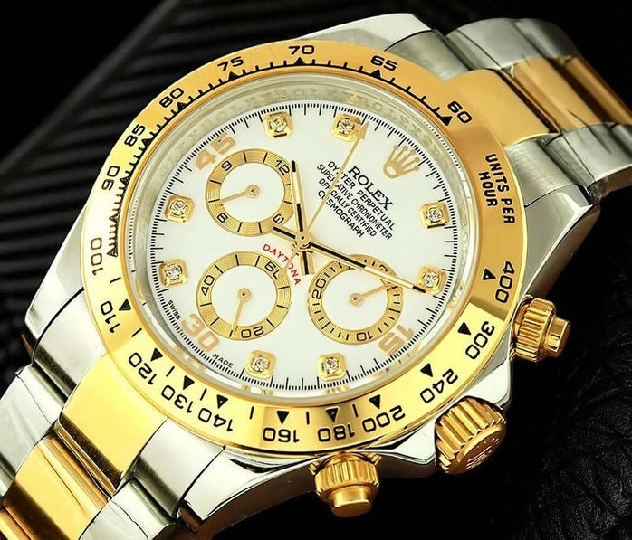 Rolex Cosmograph Daytona Two Tone Yellow Gold With White Diamond Dial Pakistan 1765832224 9e695faa