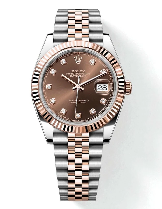Rolex Datejust 41 Chocolate Set With Diamonds Dial Fluted Bezel Jubilee Bracelet Watch Pakistan