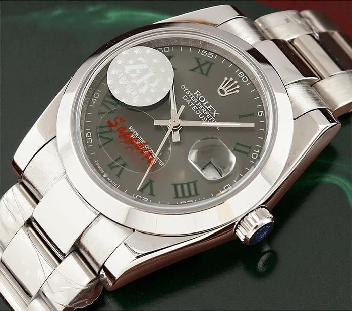 Rolex Datejust Grey Dial With Green Roman Numeral Markers Men S Watch718 Pakistan
