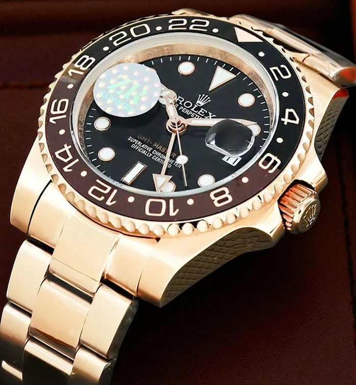 Rolex Datejust Rosegold Black Dial Rootbee For Men Pakistan