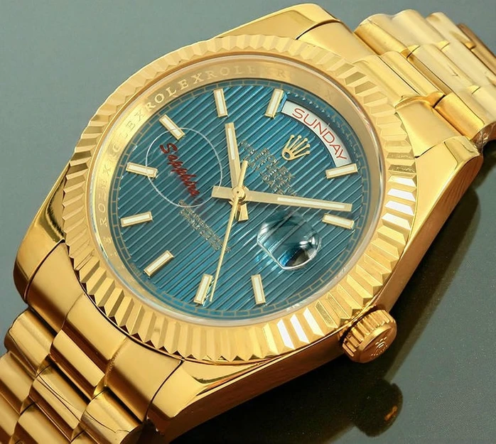 Rolex Day Date Blue Stripe Motif Index Dial Swiss Watch Pakistan 1765832211 Bbd87a13