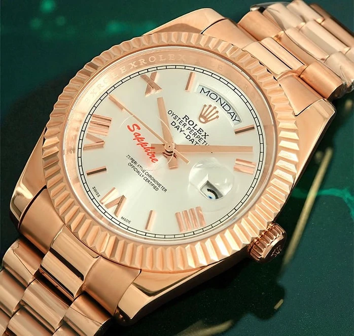 Rolex Day Date Everose Gold Silver Roman Dial Watch535 Pakistan 1765832245 E570e53e