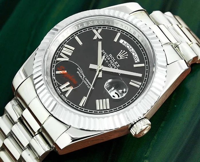 Rolex Day Date Swiss Black Roman Dial Watch Pakistan 1765832249 725b2a04