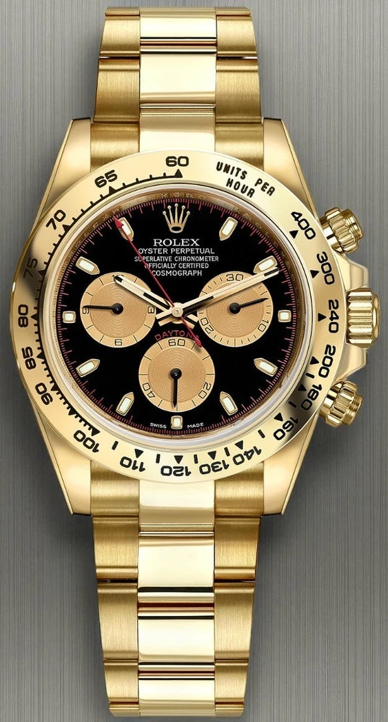 Rolex Daytona Gold Black Champagne Index Dial Watch625 Pakistan