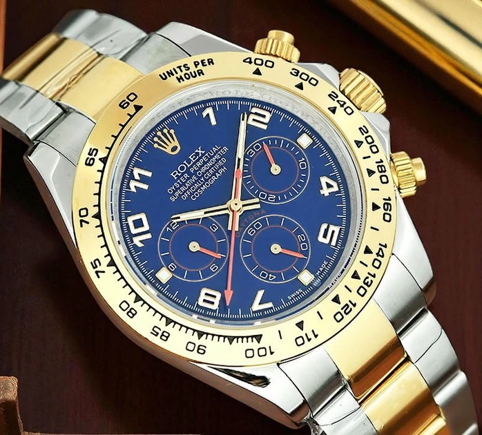 Rolex Daytona Two Tone Blue Racing Dial Watch639 Pakistan