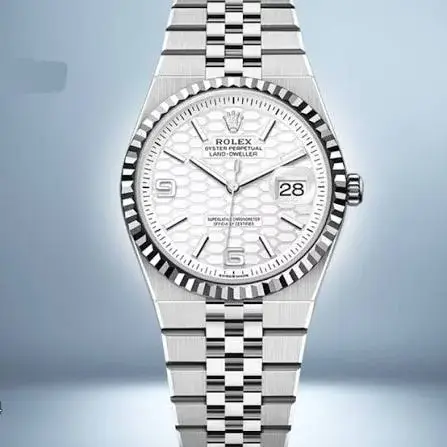 Rolex Land Dweller White Honeycomb Motif Dial Watch