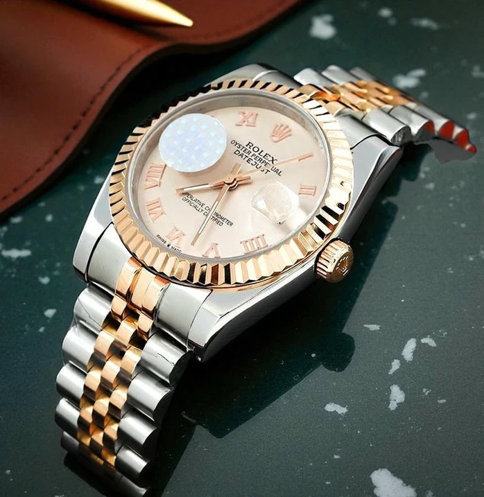 Rolex Oyster Perpetual Datejust Two Tone Swiss Watch Compressed Pakistan