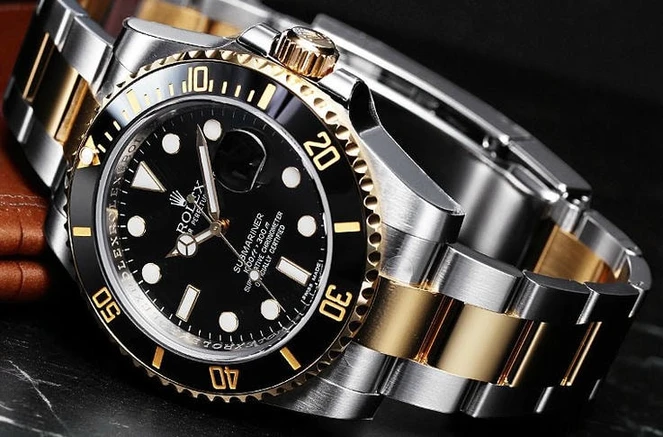 Rolex Submariner Twotone Black Dial Watch Pakistan