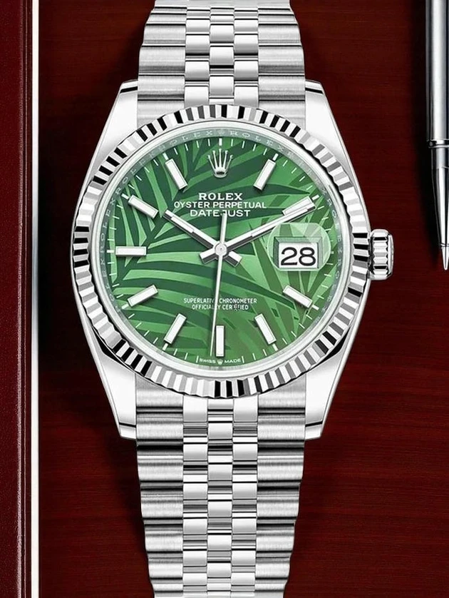 New 2021 Rolex Datejust Green Palm Motif Dial 126200 Watch Pakistan 1765831986 70b6e4f1
