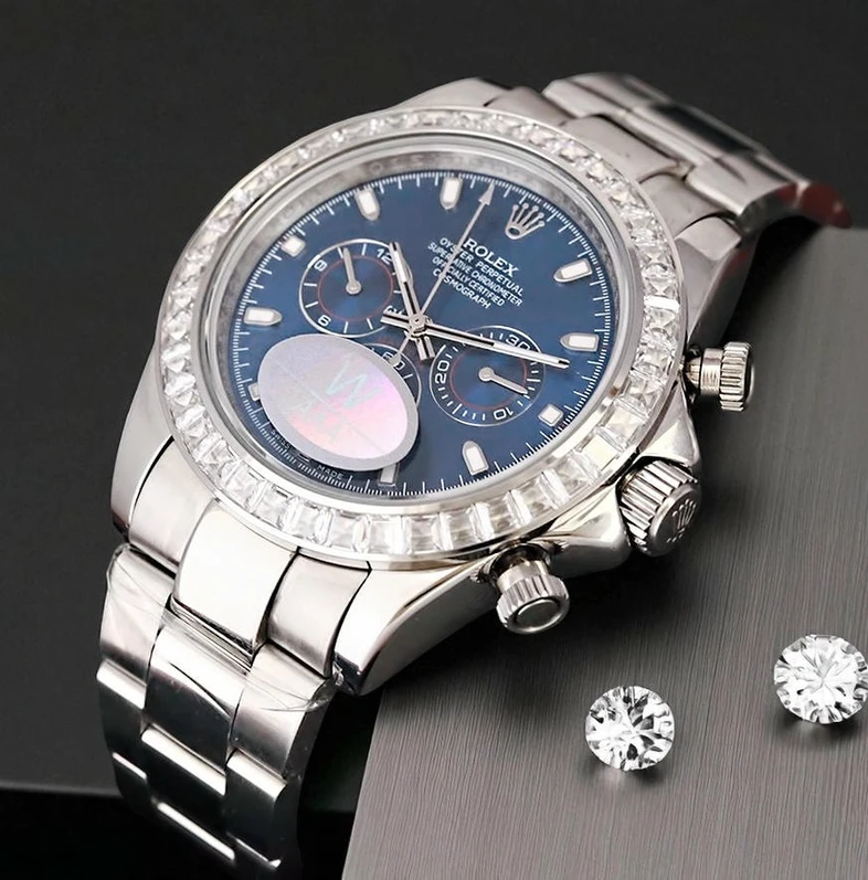 Rolex Cosmograph Daytona Blue Dial Diamond Bezel Watch Pakistan 1765832013 110ab3b1