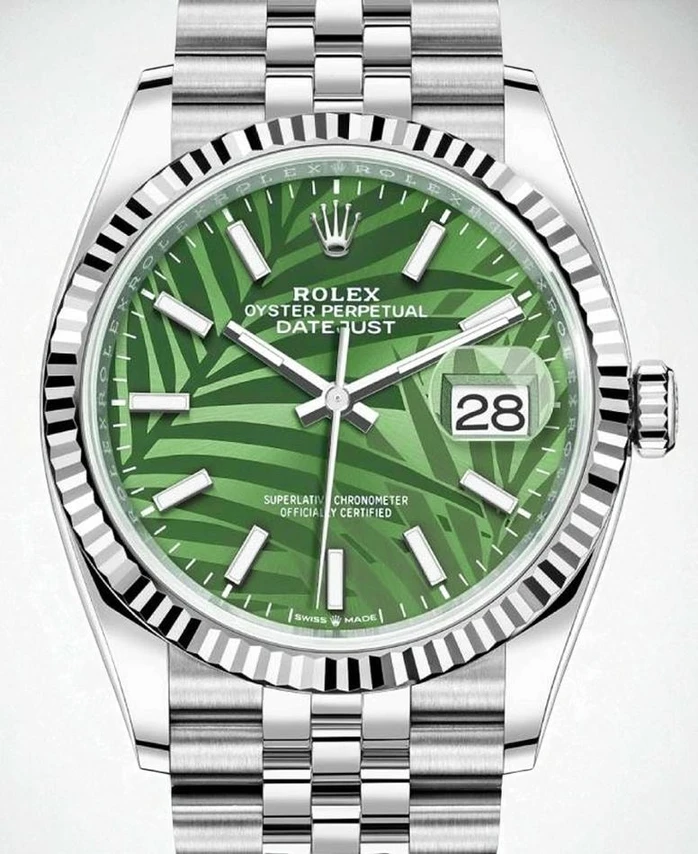 Rolex Datejust 36 Green Palm Motif Dial Pakistan 1765832034 782da3fe