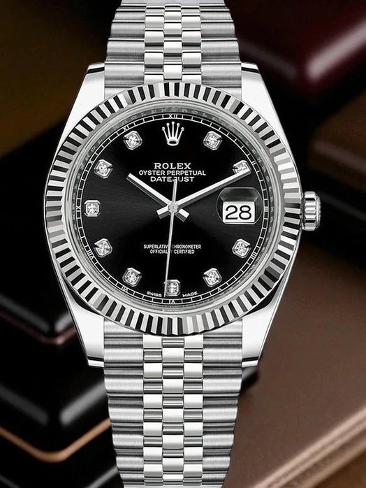 Rolex Datejust 41 Steel White Gold Diamond Dial Watch Pakistan