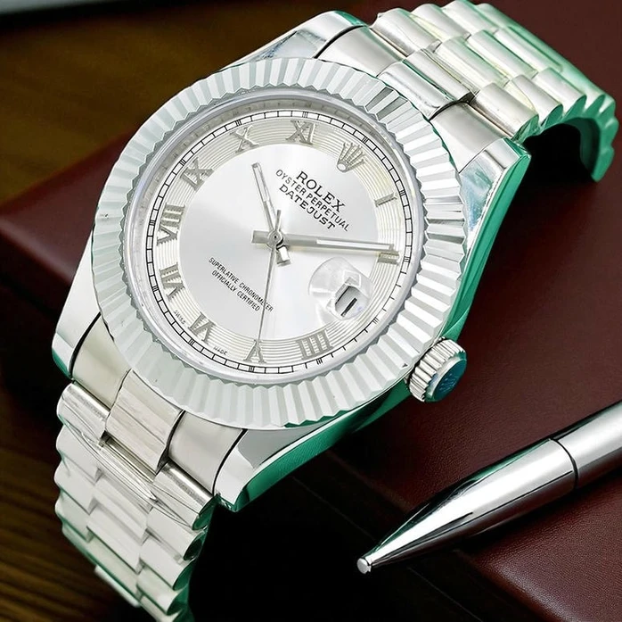 Rolex Datejust 41 White Roman Dial Watch 1 Pakistan