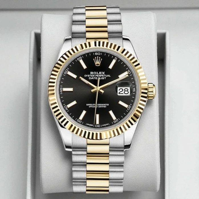 Rolex Datejust Black Dial Two Tone Watch Pakistan