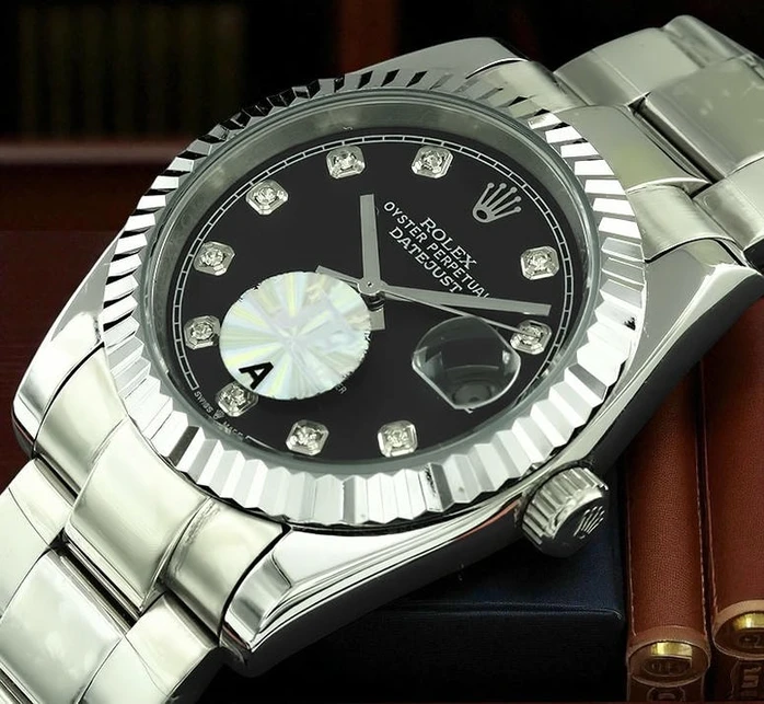 Rolex Datejust Black Diamond Dial Watch1073 Pakistan