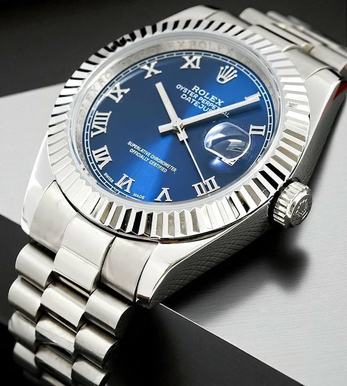 Rolex Datejust Blue Dial Watch Compressed Pakistan