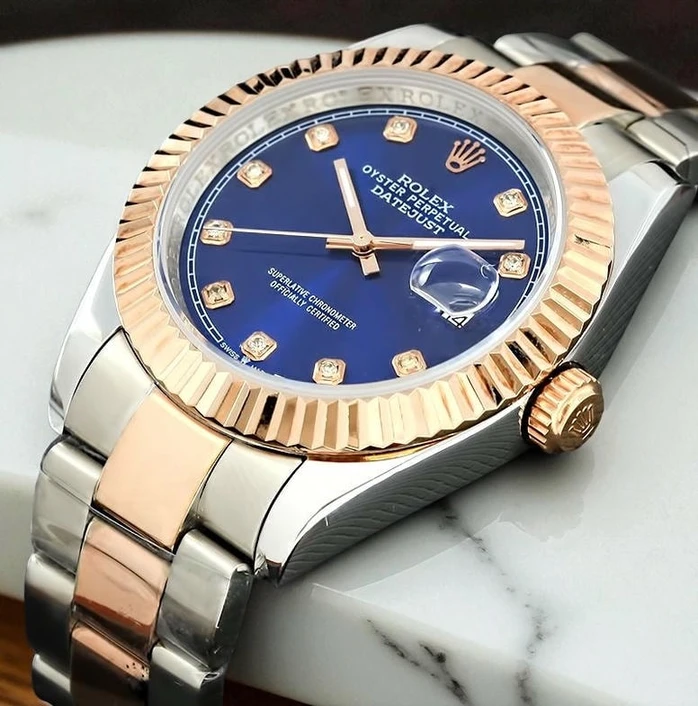 Rolex Datejust Blue Diamond Dial Watch 2 Pakistan