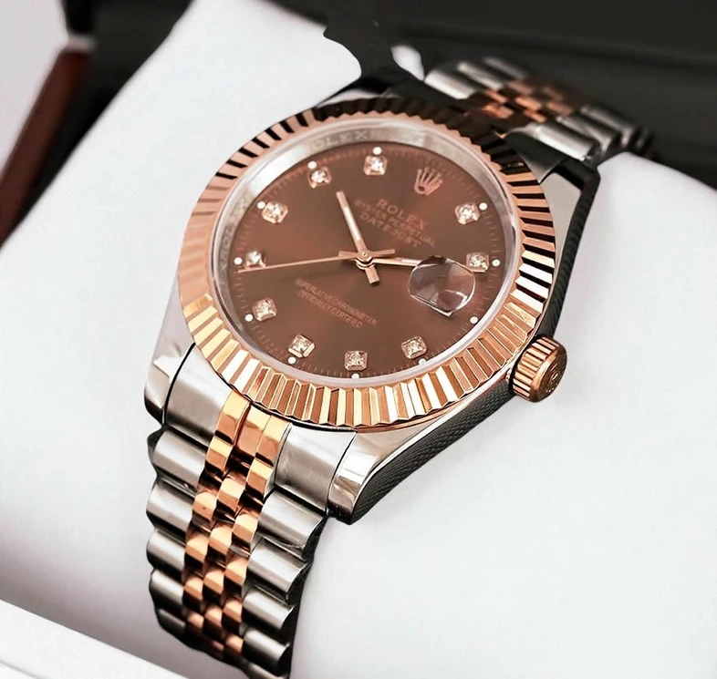 Rolex Datejust Brown Dial Two Tone Watch 1 Pakistan