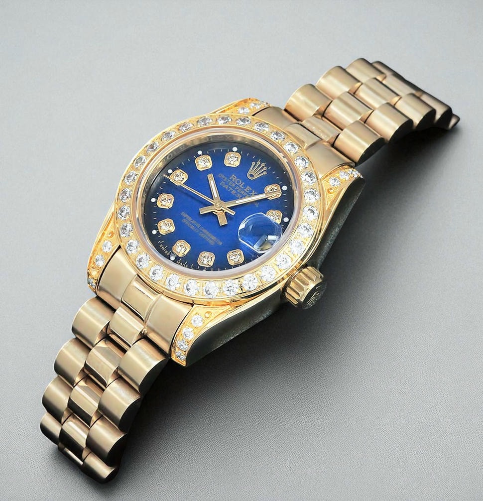 Rolex Datejust Diamond Blue Dial Watch Pakistan