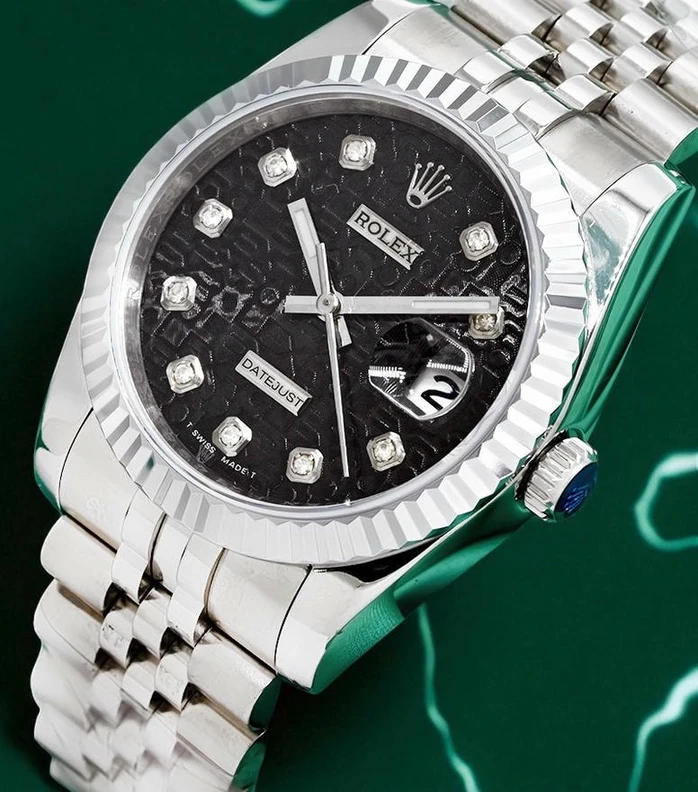 Rolex Datejust Diamond Index Black Computer Dial Watch Pakistan