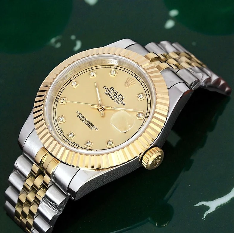 Rolex Datejust Gold Diamond Dial Two Tone Watch Pakistan