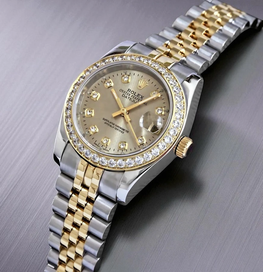 Rolex Datejust Ladies 2 Tone Diamond Dial Bezel Watch Pakistan