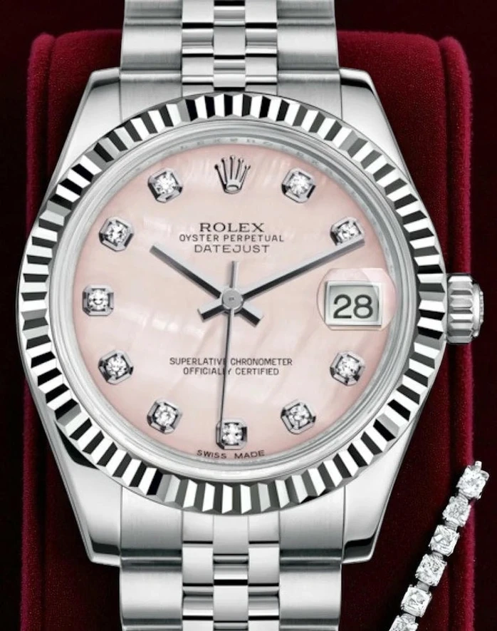 Rolex Datejust Lady Pink Mother Of Pearl Diamond Dial Watch712 Pakistan