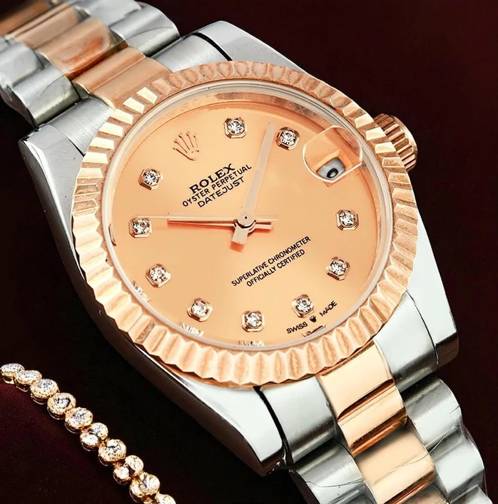 Rolex Datejust Lady Rose Gold Dial Watch7019 Pakistan