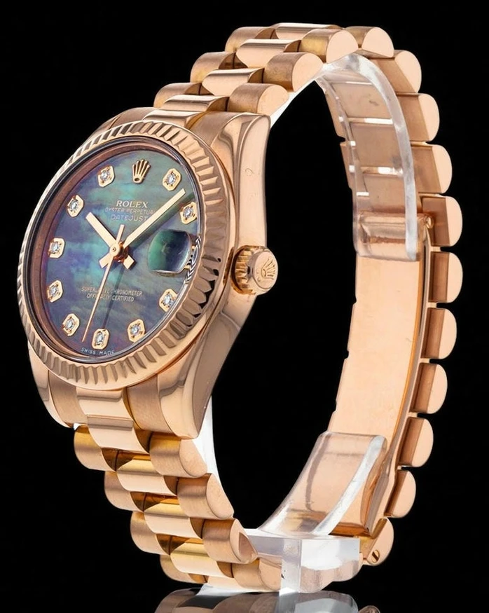 Rolex Datejust President Rose Gold Pearl Diamonds Dial Watch Pakistan