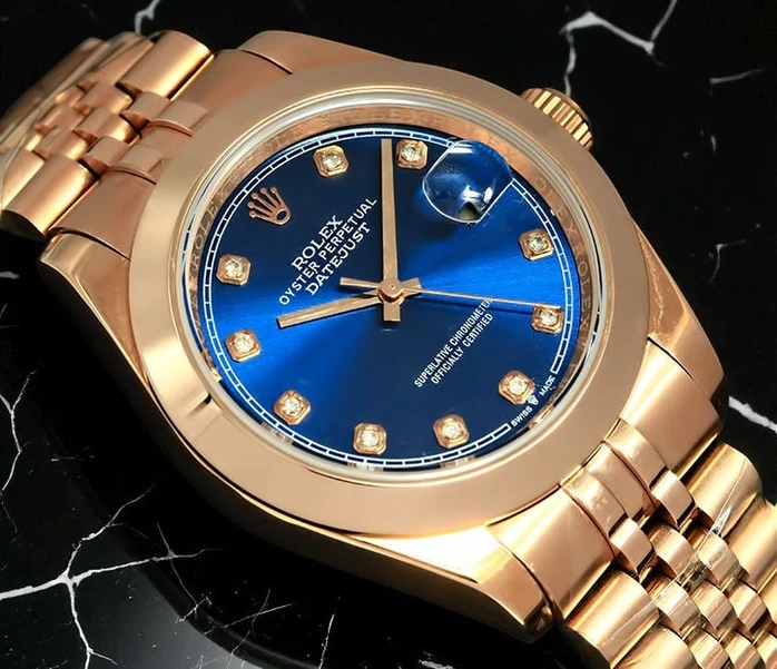 Rolex Datejust Rose Gold Blue Dial Pakistan