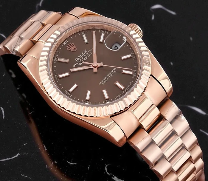 Rolex Datejust Rose Gold Brown Dial Watch Pakistan