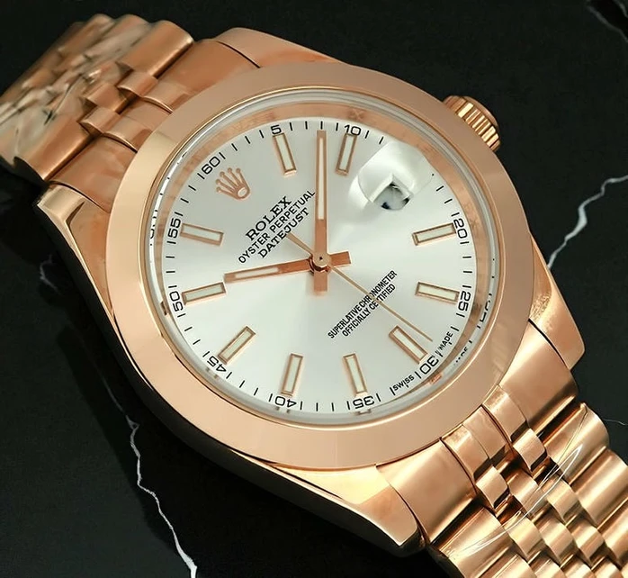 Rolex Datejust Rose Gold Silver Dial Pakistan