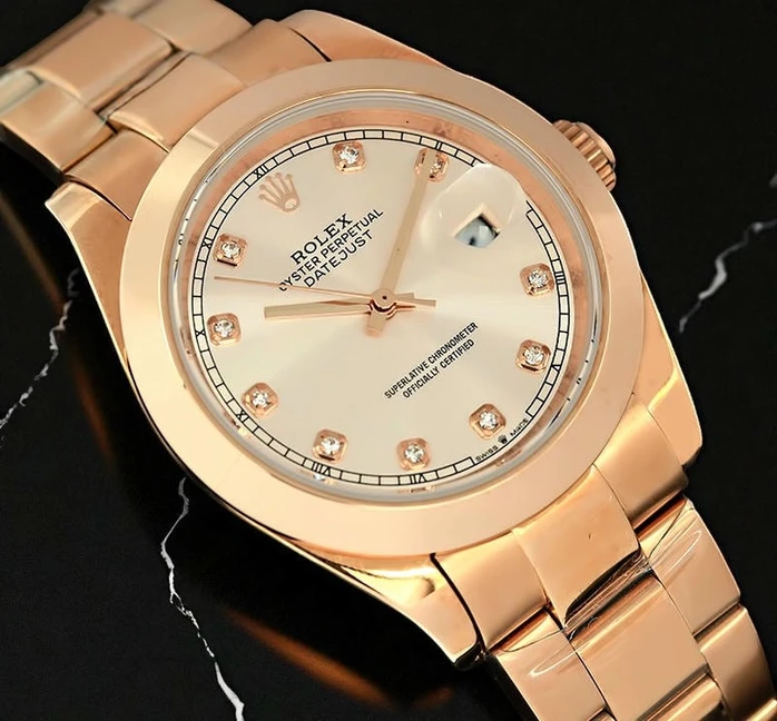 Rolex Datejust Rose Gold Sundust Dial 1 Pakistan