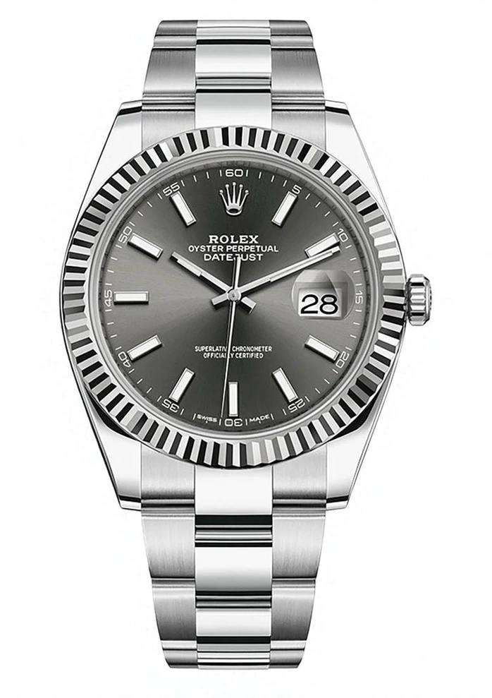 Rolex Datejust Silver Dial Hour Marks Mens Watch Pakistan