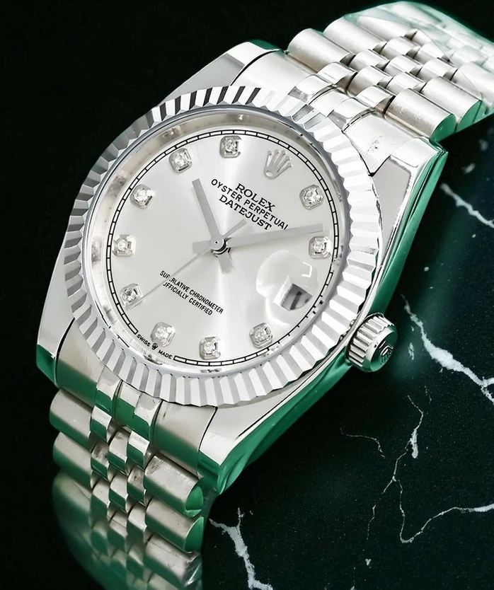 Rolex Datejust Silver Diamond Dial Watch 2021 3 Pakistan