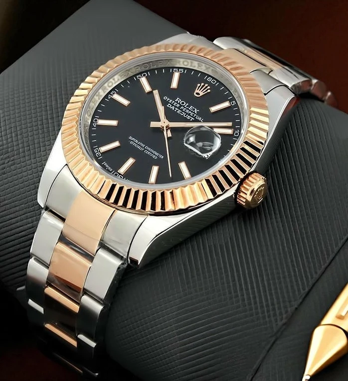 Rolex Datejust Two Tone Black Dial Watch Pakistan