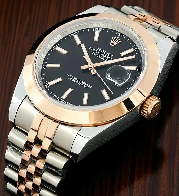 Rolex Datejust Two Tone Black Dial Watch Pakistan