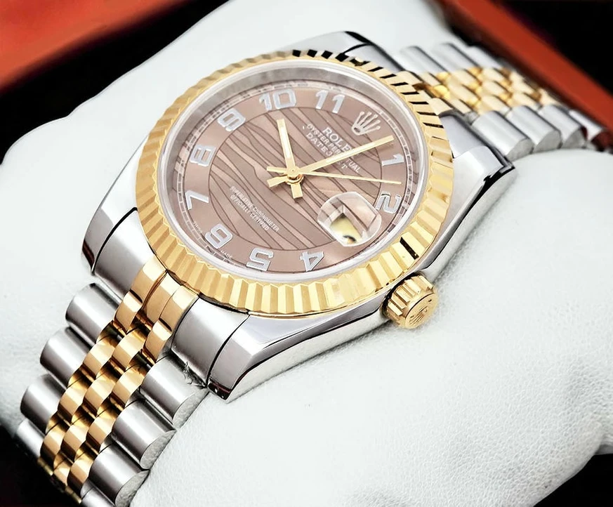 Rolex Datejust Two Tone Brown Dial Watch Pakistan