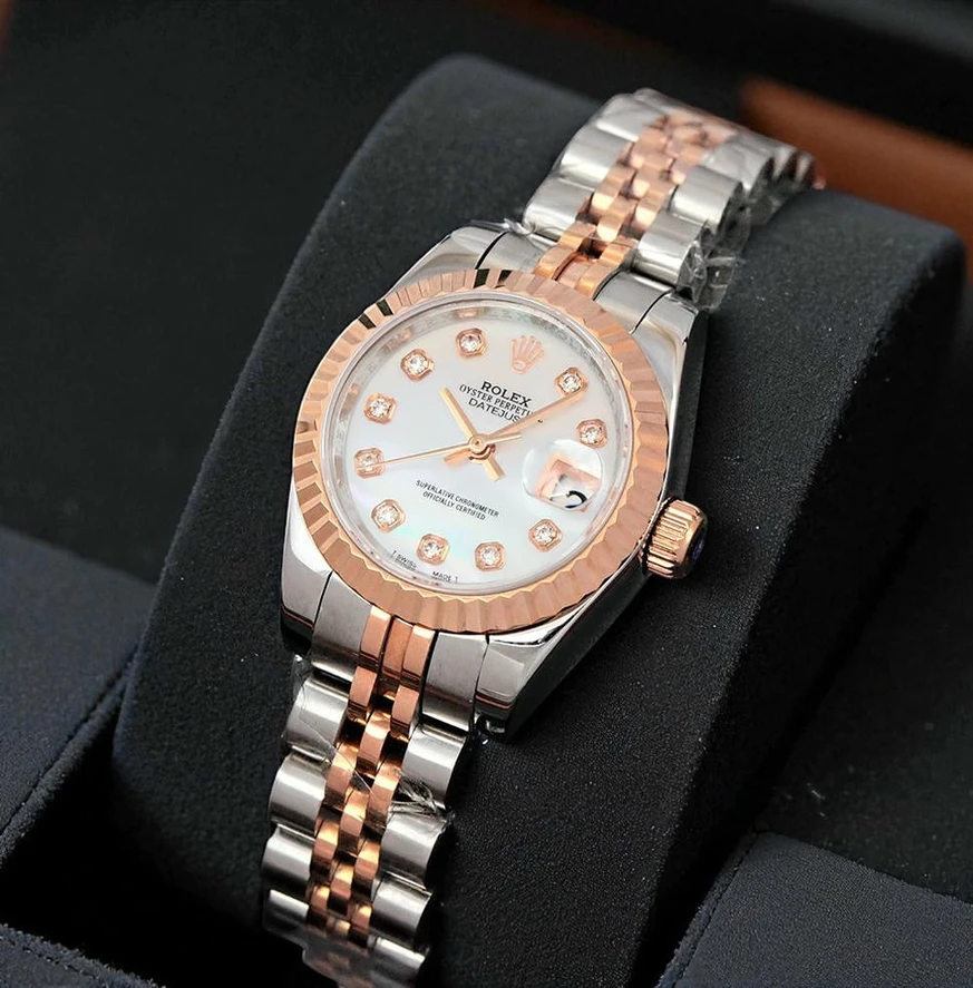 Rolex Datejust White Mother Of Pearl Diamond Dial Ladies Watch Pakistan