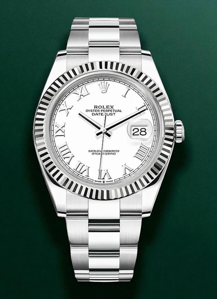 Rolex Datejust White Roman Dial Watch Pakistan