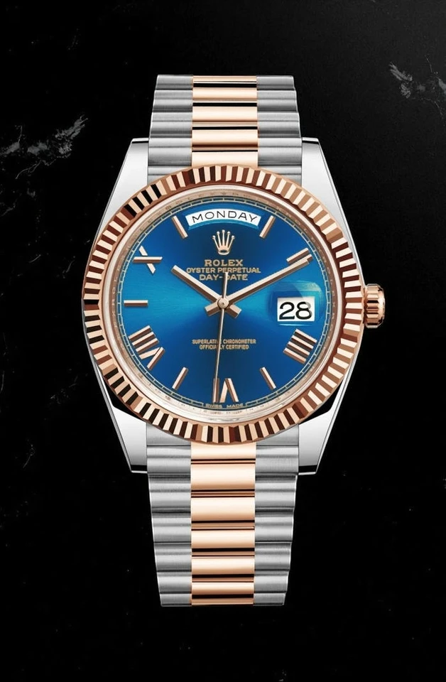 Rolex Day Date 40 Blue Dial Two Tone Watch Pakistan