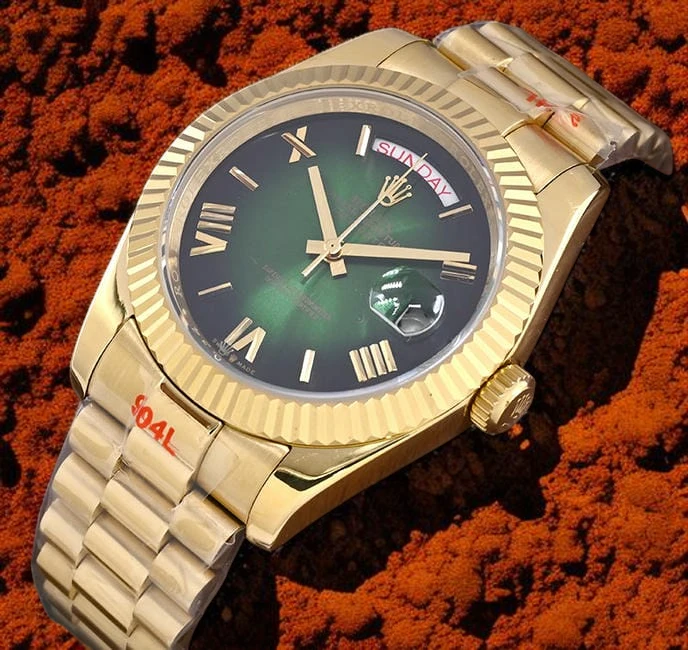 Rolex Day Date 40 Green Ombre Dial Swiss Mens Watch