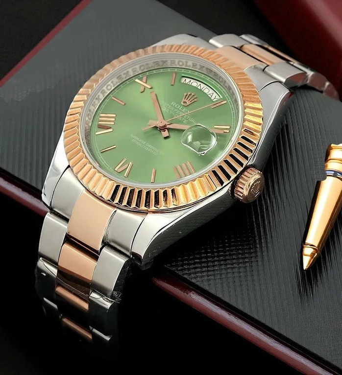 Rolex Day Date 40 Green Roman Dial Watch Pakistan