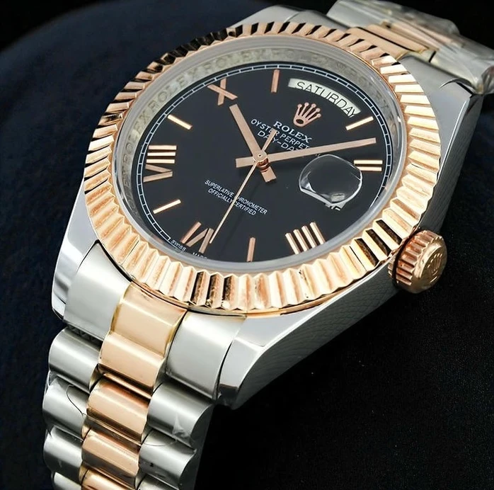 Rolex Day Date 40 Two Tone Black Dial Watch 116 Pakistan