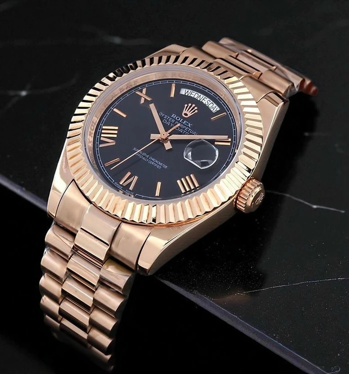Rolex Day Date Black Dial Everose Gold Watch 2 Pakistan