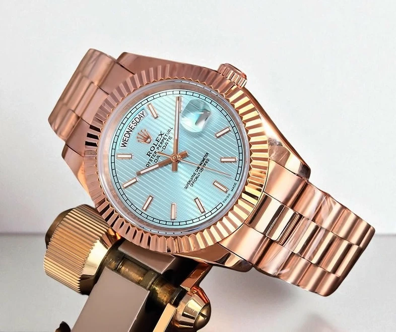 Rolex Day Date Blue Dial Rose Gold Watch 1 Pakistan
