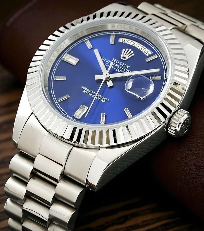 Rolex Day Date Blue Dial Watch Compressed Pakistan