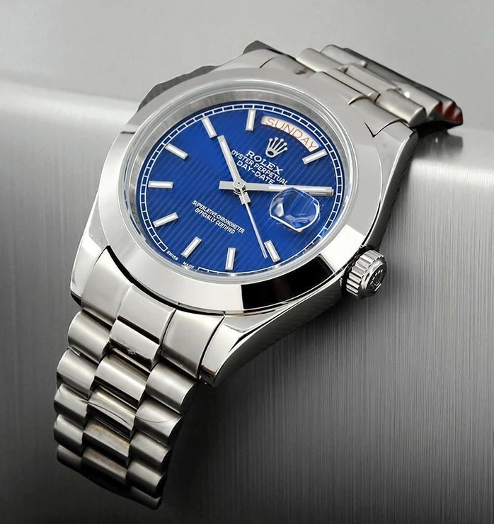 Rolex Day Date Blue Stripe Motif Index Dial Pakistan