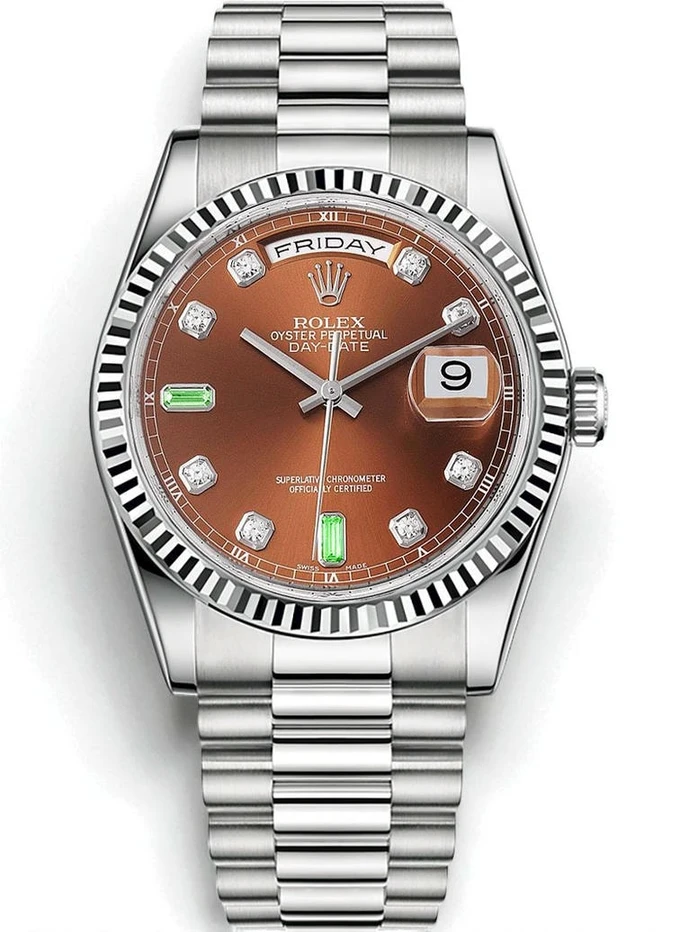 Rolex Day Date Brown Diamond Dial Watch 1 Pakistan